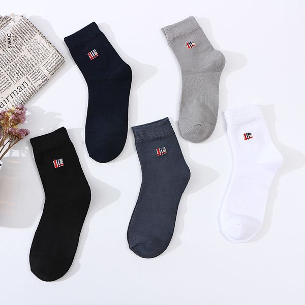 

5 pairs /lot autumn and winter men's socks bamboo fiber breathable casual work business cotton men's socks, Black