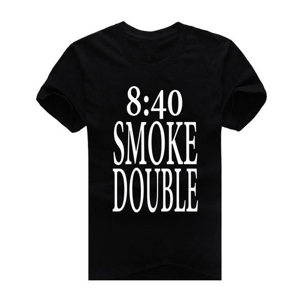 

новая мода 8; 40 дым двойной печати человек футболка хлопок o шеи мужская с коротким рукавом мужская футболка мужской топы тройники оптовая, White;black