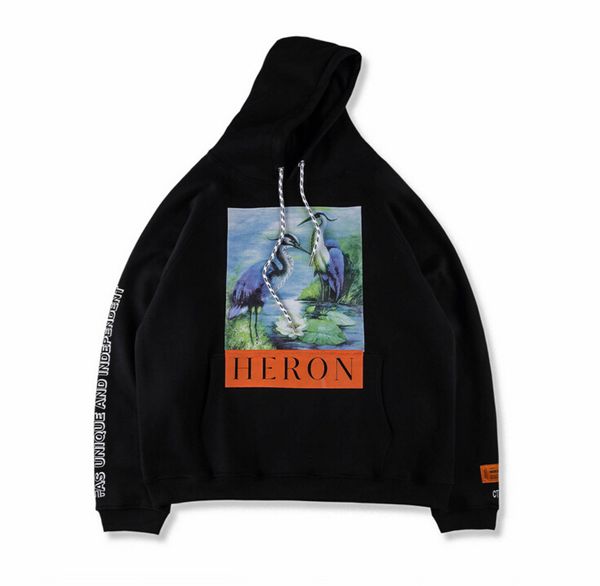 

HERON PRESTON Hoodie 17FW Vintage Black Autumn New Outerwear Sweatshirts Fashion Men Clothing Hip Hop Hooded Hoodies