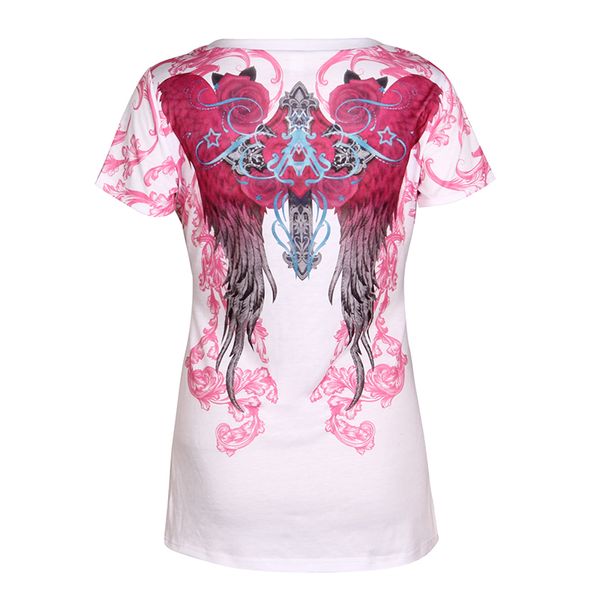 

summer t-shirt t-shirts size sleeve plus women shirt print short female lj8704r tee punk 5xl gwdxl, Black