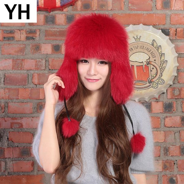 

2018 winter genuine real fur bomber hat women 100% natural real sheepskin leather cap russia warm fur bomber caps, Blue;gray
