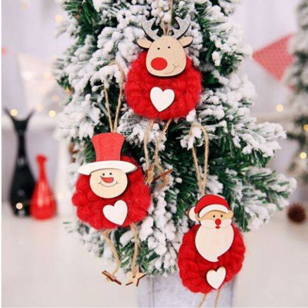 

wholesales 3pcs/set christmas felt santa claus snowman pendant drop ornaments party doll