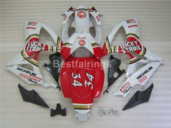 7gifts Kit carenatura stampaggio ad iniezione per SUZUKI GSXR600 GSXR750 2006 2007 carene bianche rosse GSXR 600 750 06 07 CC23