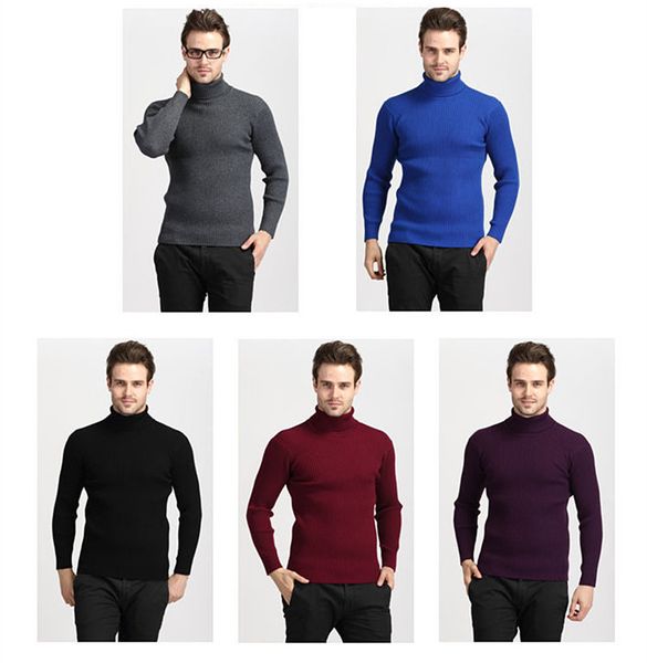 

winter thick warm cashmere sweater men turtleneck mens sweaters slim fit pullover men classic wool knitwear pull homme, White;black