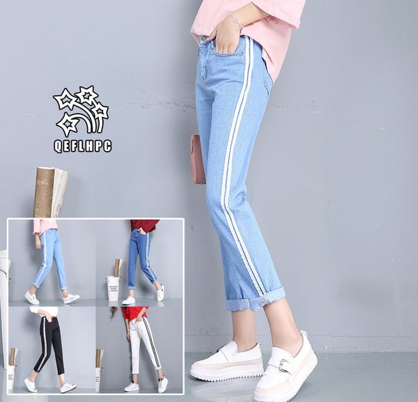 

ladies regular jeans women high waisted slim fit denim pants slim denim straight biker skinny ripped jeans pencil pants trousers a2692#, Blue