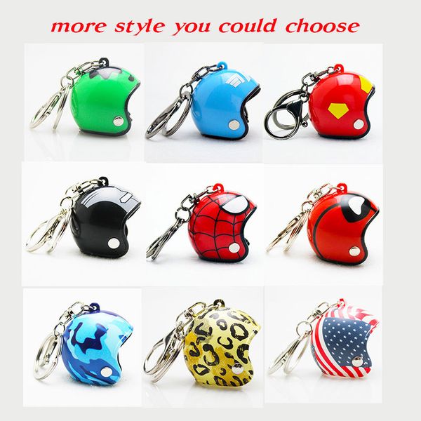 

motorcycle helmets key chain ring holder - cute safety helmet hat car keychain bags pendant gift fashion protective cap keyring, Silver