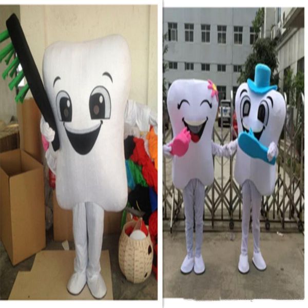 Dimensione adulta del costume della mascotte del dente caldo di vendita della fabbrica 2018 con lo spazzolino da denti Trasporto libero per la pubblicità di festival