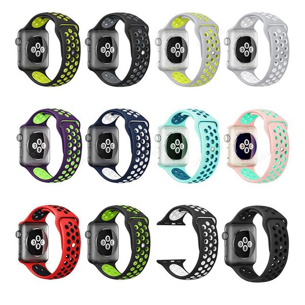

Soft Silicone Sport Band For ApWatch Series 1 2 3 Replacement Strap for iWatch Sport Watch Strap