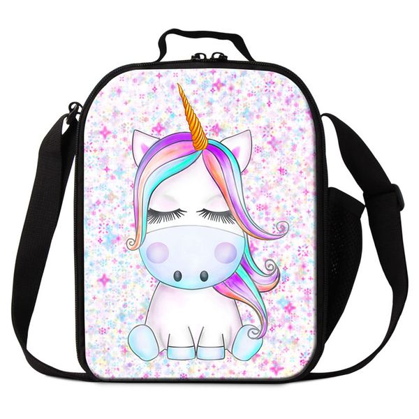 

cute unicorn animal printing lunch bags for student custom design cooler bag for girls thermal insulated ice packs children school lunch box