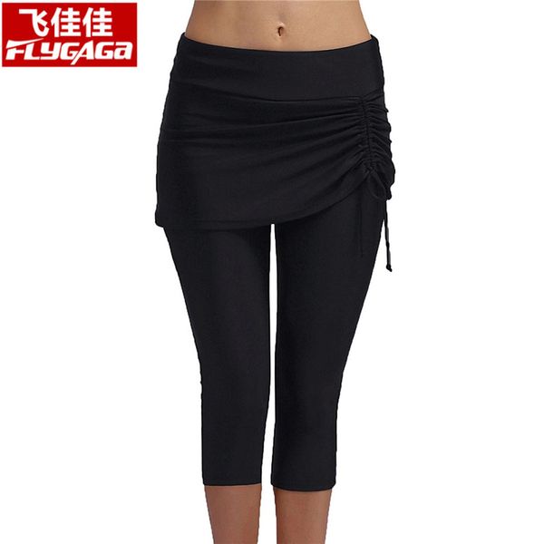

summer swimwear women bikini bottoms capris swim pants sun protection swimsuit women tights plus size swimming surfing pants, White;black