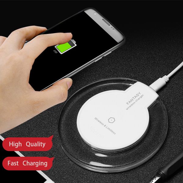 

5w qi wireless charger pad for iphone x samsung s8 s9 plus note 8 mobile phone wireless charge led qi wireless charger retail link