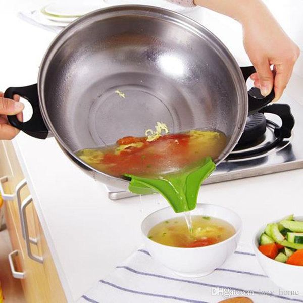 

silicone pot strainers liquid funnel baking batter deflector anti-spill drain pans kitchen cooking tool ing
