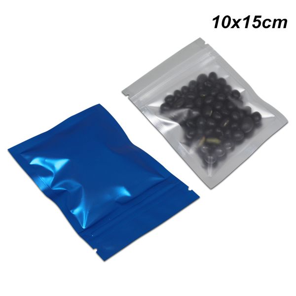 

100 шт. лот 10x15 см синий фронт ясно алюминиевая фольга пищевой клапан упаковки сумки для сухие орехи фрукты майларовая фольга самостоятель