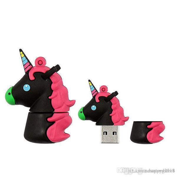 

new brand multi colour usb flash drives 1ps 16gb cute rainbow horse usb memory stick animal pendrives for children toy gift u11