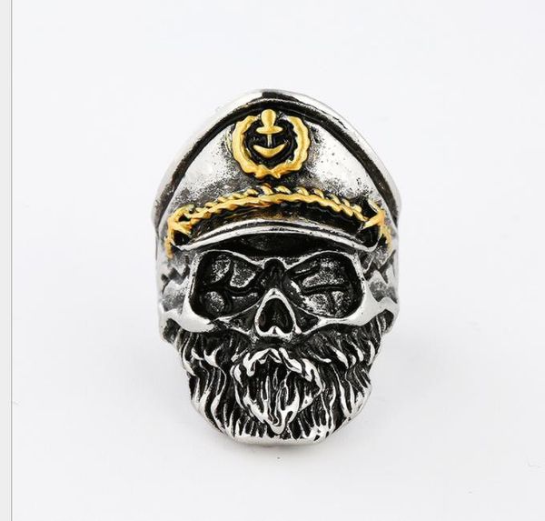 

european and american men's rings skull ring, Silver