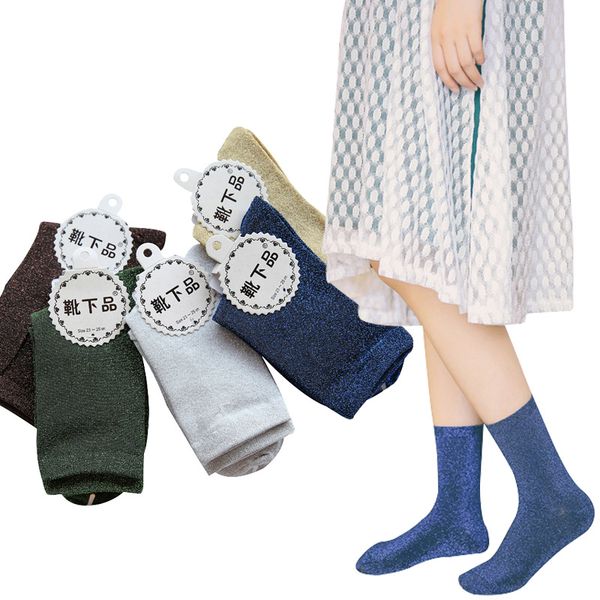 

5pair glitter women socks fashion silk female short sock shiny harajuku soft ladies lovly funny cute socks transparent elastic hosiery, Black;white