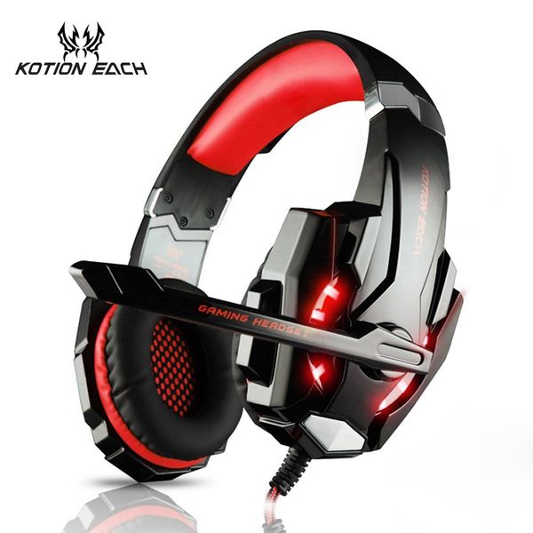 

new kotion each g9000 gaming headset headphone 3.5mm stereo jack with mic led light for ps4/tablet/lapcell phone dhl