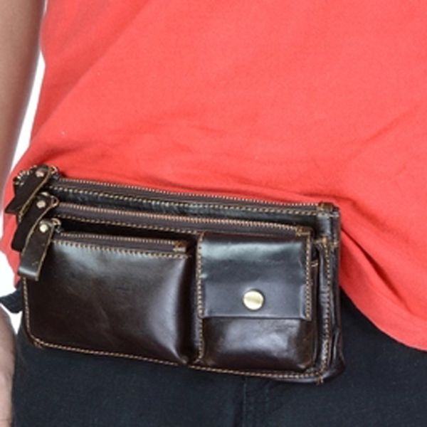

meigardass genuine leather men's vintage clutch bags for men travel belt waist bag purse hip bum fanny pack phone pouch case