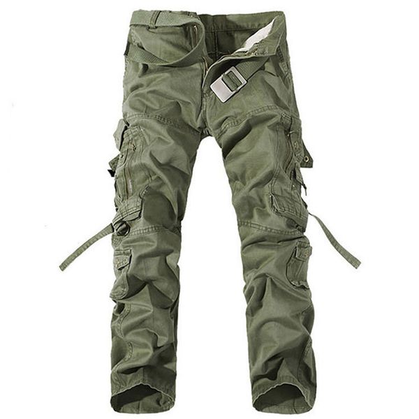 

new style men casual pants male comfortable army pants autumn winter popular cotton full length simple straight trousers, Black
