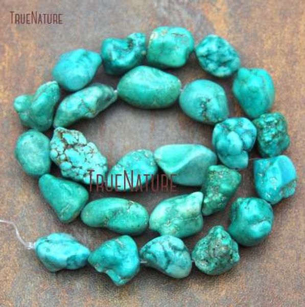 

10strand nugget loose beads green white turquoises beads approx 14x13mm be14571, Black