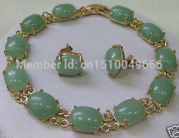 

gt;>>>>>jewellery green stone bracelet earring sets, Black
