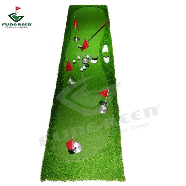 

new fungreen 5 holes golf putting green 75x300cm indoor outdoor training putter mat interesting practice golf putting pad