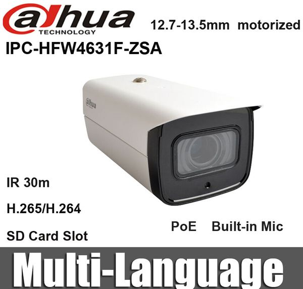 

Dahua original ipc hfw4631f z a 6mp ip camera 2 7 13 5mm motorized len h 265 built in mic d card lot ecurity camera