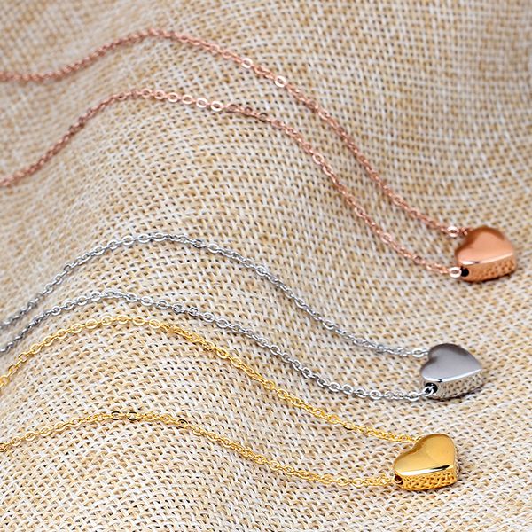 

titanium steel heart necklace women silver/gold/rose gold necklace & pendant jewelry