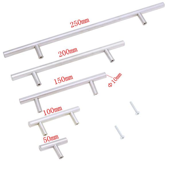 2019 50 250mm Stainless Steel Cabinet Pulls Knob T Bar Door
