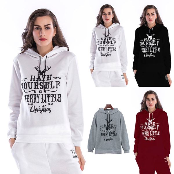 

bofute new women's clothing o-neck hooded sweatshirt christmas coats b5548, Black