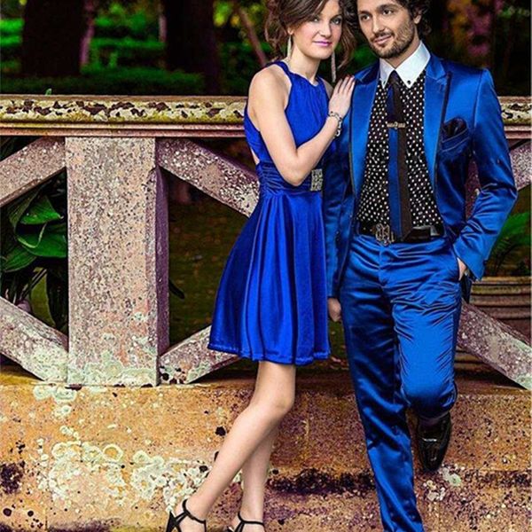 

last design royal blue mens suits groom tuxedos 2017 groomsmen wedding party dinner men suit man suit blazer (jacket+pants, White;black