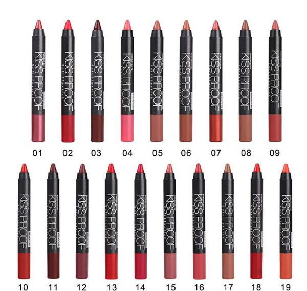 

selling long-lasting soft lipstick 19 colors powdery matte lip stick pencil makeup matte lipstick pencil sharpener