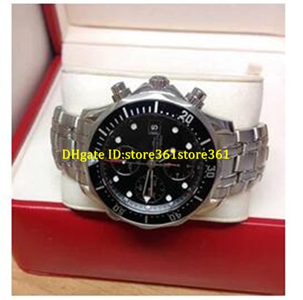 

store361 new arrive watches new unworn chrono diver automatic machinery mens date watch planet ocean stainless steel black men's moveme, Slivery;brown