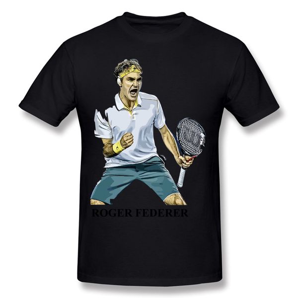 Оптовая Взрослый 100 Хлопок Теннис Роджер Федерер Футболки Взрослый O-Образным Выр