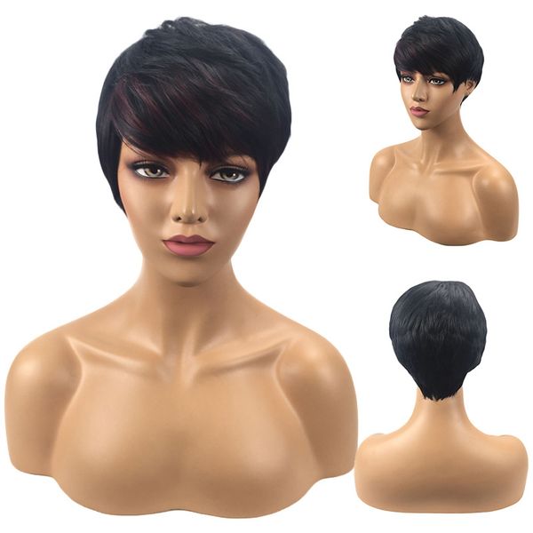 Direto da fábrica melhor vendedor vogue peruca curto preto feminino ondulado celebridade penteado moda encantador estilo sintético barato perucas de cabelo