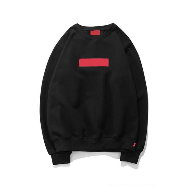 

Men de igner hoodie winter warm hip hop round neck hoodie 7 color fa hion pullover weat hirt, Black