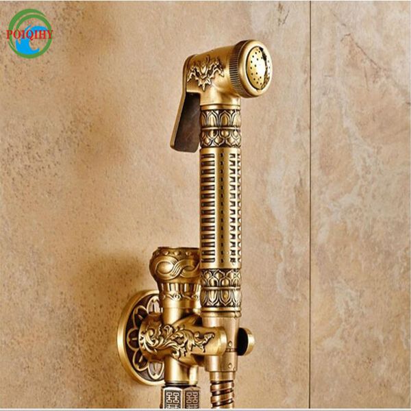 2020 Antique Brass Toilet Sprayer Tap Single Hole Bathroom Mop