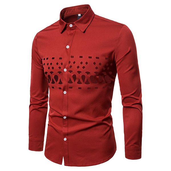 

spring&autumn shirts men hole button irregular men long sleeve camisa masculina male slim fit shirt, White;black