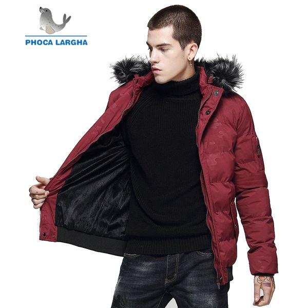 

new 2018 men jacket coats thicken warm winter jackets casual men parka hooded outwear cotton-padded jacket overcoats male, Black