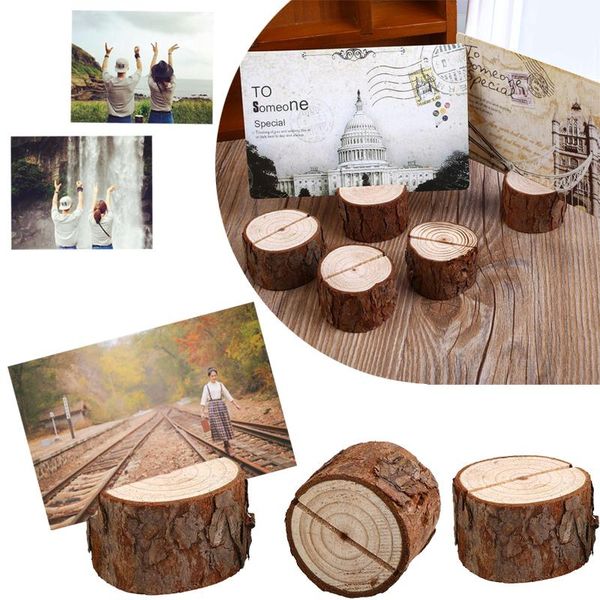 

oraf 10pcs/lot wooden wedding decoration p holder picture name card clips table memo stand party supplies home decorative