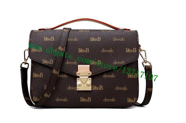 

grade brown canvas coated real leather lady handbag pochette metis m43984 women shoulder bag messenger cosmetic