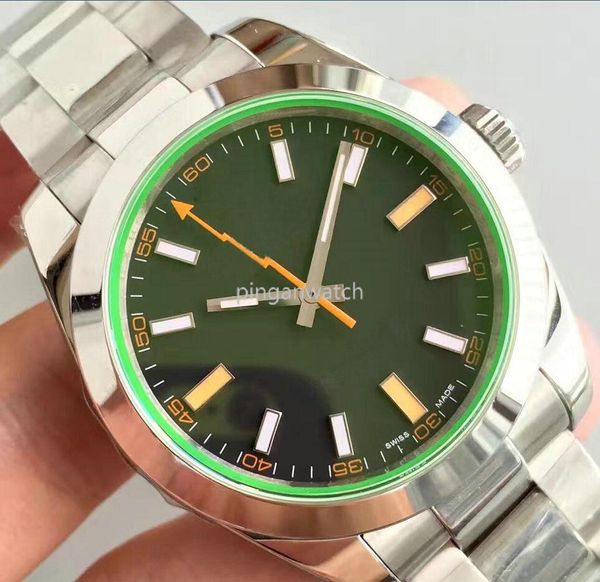 

New man 039 watch high trength gla in erted mirror tainle teel folding button automatic mechanical lumine cent watch