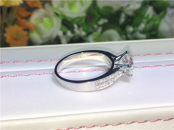 

2019 new 100% 925 sterling silver wedding rings for women with s925 stamp 1.8 ct cz diamond engagement rings women jewelry, Golden;silver