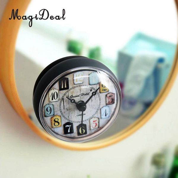 

magideal water resistant bathroom bath shower clock wall clock suction cup sucker silicone suction home decor