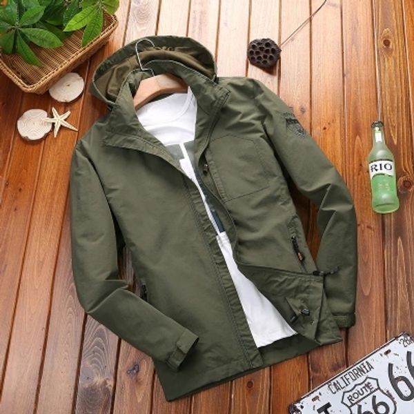 

dafeili autumn windbreaker man spring jacket male clothing safari coat, Tan;black