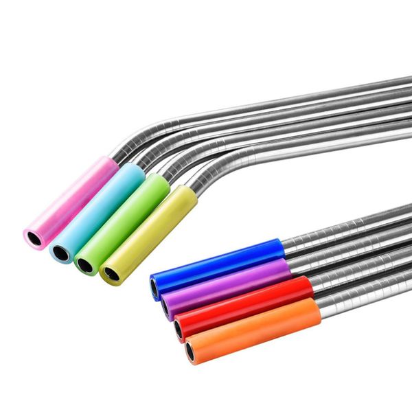 

disposable silicone tip covers for reusable metal drinking straw universal use removable 6mm 8mm stainless steel straw silicone cap