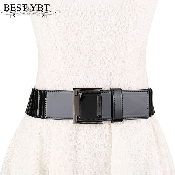 

ybt women belt retro fashion elasticity women alloy pin buckle belt casual dress decoration wide, Black;brown