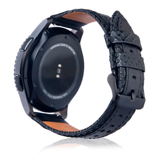 

22 20mm leather loop for samsung gear sport s2 s3 classic frontier galaxy watch 42 46mm band huami amazfit bip pebble time strap, Black;brown