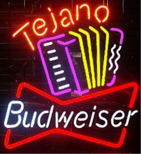 

пользовательский новый budweiser tejano пиво настоящее стекло неоновая вывеска свет пивной бар знак отправить нужно фото 19x15