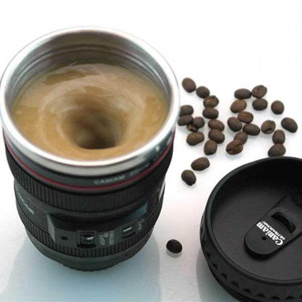 

canon fifth generation stainless steel coffee creative camera lens emulation mixing mug cup 300ml
